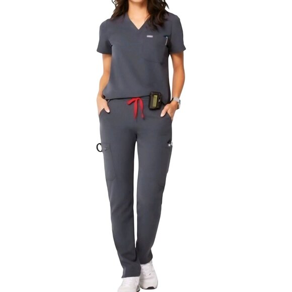 FIGS Catalina One Pocket Scrub Top Charcoal Size M - Picture 9 of 14